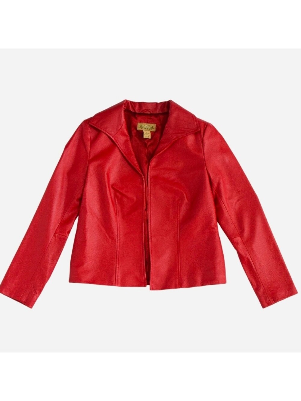 Vintage Y2K Cherry Red Leather Jacket Blazer Size M